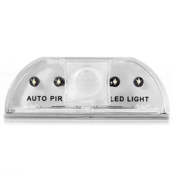 PIR Infraraudonųjų SPINDULIŲ Belaidis Auto Jutiklis Judesio Jutiklis Skylutę 4 LED Šviesos lempos, Baterijos kabineto spintoje šviesos blubs