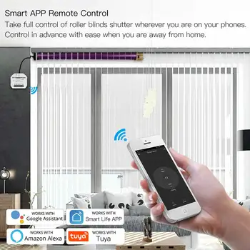 WiFi Mini Smart Užuolaidų Įjunkite Modulio ritininės Žaliuzės Užrakto Variklio Smart Gyvenimo Tuya APP Nuotolinio Valdymo Dirbti su Alexa 