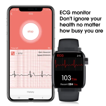 IWO16 Smart Žiūrėti Skambučių Priminimas EKG PPG Širdies ritmo Monitorius waterpoof Smartwatch Moterys Vyrai 1.75