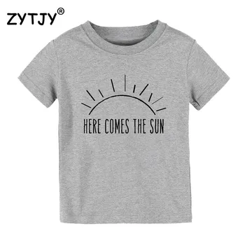 čia ateina saulė Spausdinti Vaikai marškinėlius Berniukui, Mergina marškinėliai Vaikams, Vaikiška Drabužius Juokinga Tumblr Viršuje Tees Lašas Laivas CZ-12
