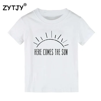 čia ateina saulė Spausdinti Vaikai marškinėlius Berniukui, Mergina marškinėliai Vaikams, Vaikiška Drabužius Juokinga Tumblr Viršuje Tees Lašas Laivas CZ-12