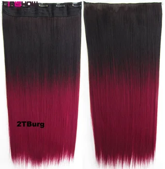 Girlshow įrašą sintetinių dip dažų ombre hairpieces dvi tonas tiesiai gabalas plaukų pratęsimo 36 rūšių, spalvų,130g,60cm 1pc