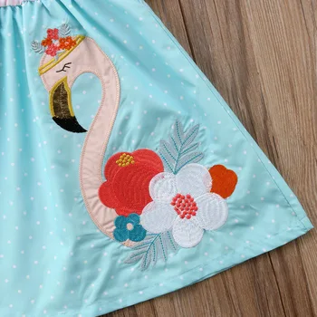 Žavinga Kūdikis Vaikų Mergaičių kutas Flamingo Vasaros Atsitiktinis Suknelė Sundres Drabužius, 1-6T