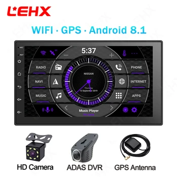 LEHX Dvigubo Din Universali 7 colių Android 8.1 Automobilio Radijo, GPS Multimedijos Blokas Player 