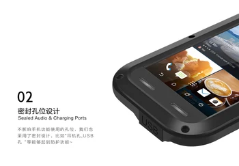 Meilė Mei Galingas Atveju HTC One M9 5.0 colių Premium atsparus Vandeniui atsparus smūgiams Aliuminio korpuso Dangtelis HTC M9 nemokamai Grūdintas Stiklas