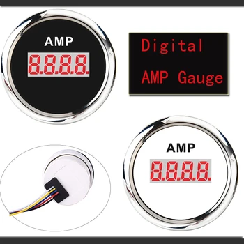 Naujas Skaitmeninis AMP Amperemeter Matuoklis Universalus 100A Jūrų Ammeter Vandeniui IP67 Tinka Automobilis, Motociklas, Valtis 52MM