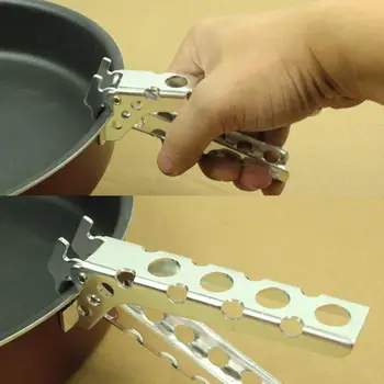 Nešiojamų Aliuminio Lauko Kempingas Iškylą Virtuvės Dubenį, Puodą Gripper Apkabos