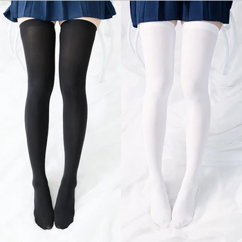 Athemis lolita cosplay kojinės juodos su balta spalva