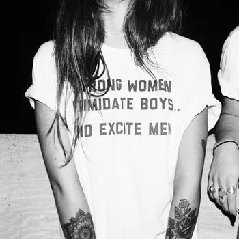 Stiprios moterys įbauginti berniukų ir sužadinti vyrų T-shirt Moterims, juokingi grafikos tumblr grunge marškinėlius ponios viršūnes tees