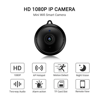 ESCAM K6 1080P Mygtuką MINI Kamera paramos WIFI,dvipusis balso built-in TF Kortelės Lizdas,Naktinio Matymo Home Security IP Kameros