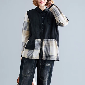 Max LuLu 2020 Korėjos Mados Stilius Ponios Pavasario Vintage Marškinėliai Moteriški Prarasti Kratinys Viršūnes Ir Palaidinės Moterų Dryžuotų Drabužių