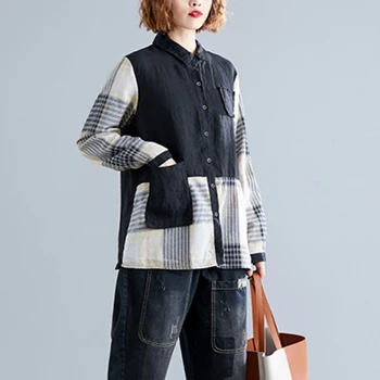 Max LuLu 2020 Korėjos Mados Stilius Ponios Pavasario Vintage Marškinėliai Moteriški Prarasti Kratinys Viršūnes Ir Palaidinės Moterų Dryžuotų Drabužių