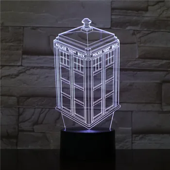 3D-1595 Skambinkite Lauke TARDIS 3d Lempos naktinė lempa Vaikai, Vaikas, Kūdikis Dovana Telefono Būdelė Police Dekoratyvinės Lempos Gydytojas, Kuris Lempa
