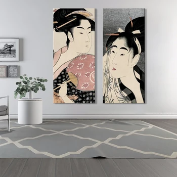 Japan Ukiyo-e Portretas, Moteris Kitagawa Utamaro Plakatai ir Spausdinama ant Drobės, Sienos Meno Dekoratyvinis Dažymas už Kambarį