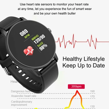 LIGE Naujas Pilnas Touch Screen Smart Watch Vyrų Širdies ritmas, Kraujo Spaudimą, Stebėti Sporto Smartwatch Skambučių Priminimas 