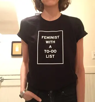 FEMINIZMO SU DARBŲ SĄRAŠAS T-shirt feministe moteris marškinėlius rasistinių 90-ųjų mados tees šūkis grafinis tees goth grunge estetinės viršūnės