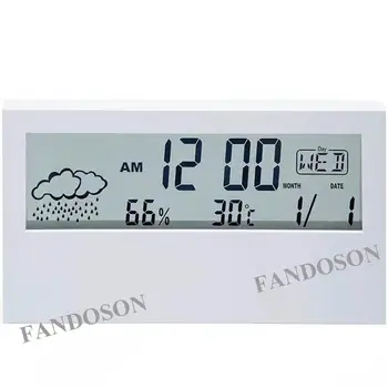 FANDSON NAUJAS LCD Skaitmeninis Stalinis laikrodis-Žadintuvas su Kalendoriaus ir Temperatūra, Drėgmė, Oro sąlygos Modernus stalo laikrodis