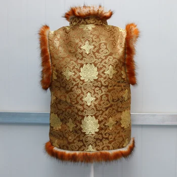 Rudens ir žiemos vyrų dirbtinis kailis kailis trumpas lapės kailio liemenė kailio liemenė retro vietos turtingas savininkas Kang Shoutang veiklos drabužius