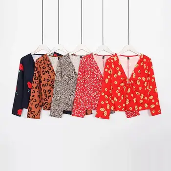 Boho 2019 m. Vasarą, moterų topai ir palaidinės moterims ilgomis rankovėmis derliaus gėlių spausdinti marškinėliai kimono korėjos mados drabužių streetwear