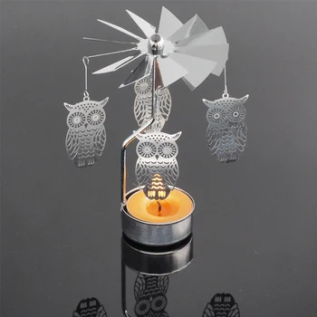 Vėjo Malūnas Žvakių Laikiklis Laimę Tealight Žvakidė Metalinė Žvakė Stovi Sniego/Medis/Širdies/Owl/Drugelis Namų Puošybai