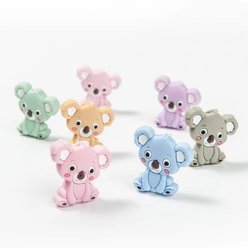Mielas-Idėja 10vnt Silikono Mini Koala Gyvūnų Kūdikių Teether Žaislas Minkštas Chewable Produktų Aksesuarai Žindukas Grandinės Kramtyti Maisto Klasės