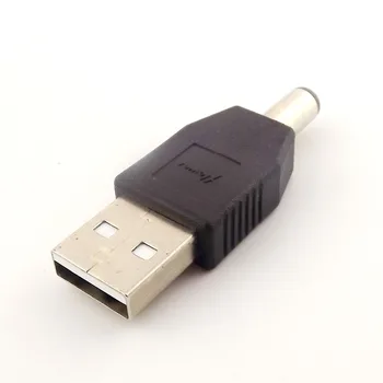 10vnt USB 2.0 Type A Male-5,5 mm x 2.1 mm Kištuku 5V DC Maitinimo Adapteris Jungtis