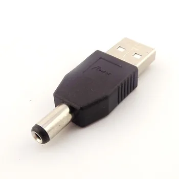 10vnt USB 2.0 Type A Male-5,5 mm x 2.1 mm Kištuku 5V DC Maitinimo Adapteris Jungtis