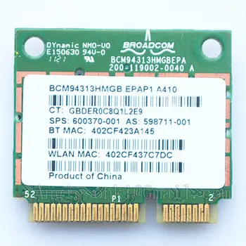 Originalus Naujas WLAN Kortelė BCM94313HMGB HP Pavilion dv7-6000 dv6-6000 802.11 n Wi-fi + Bluetooth 3.0 600370-001 Mini PCI-E card