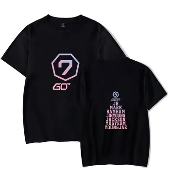 KPOP GOT7 World Tour Albumą AKIS JUMS MARK JACKSON Medvilnės marškinėlius T-marškinėliai trumpomis Rankovėmis Viršūnes marškinėliai Hip-Hop Crewneck T shirts