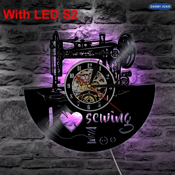 Aš Myliu Siuvimo LED Apšvietimo Spalva Keičiasi Sienų apšvietimo valdymo pultelio LED Backlight Modernus Laikrodis Interjero Dekoro