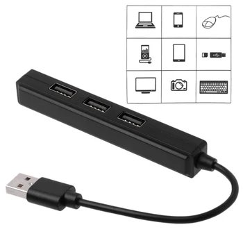 USB 2.0 3 Uostai Koncentratorius Su 3,5 mm Garso plokštės Garso Išvesties PC Nešiojamas 