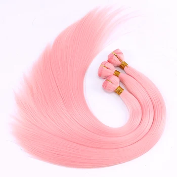 22 cm, 100 g/vnt spalva rožinė geltona žalia raudona tiesių plaukų pynimas aukštos temperatūros sintetinių plaukų ryšulių juoda moterų