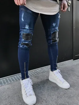 Karšto pardavimo 2018 mados vyrų liesas džinsai atsitiktinis džinsus
