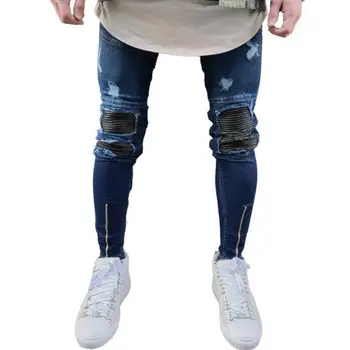 Karšto pardavimo 2018 mados vyrų liesas džinsai atsitiktinis džinsus