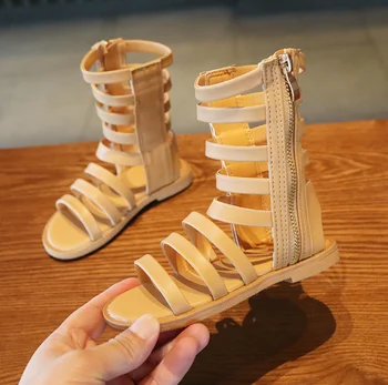 Vasaros mados Romos vaikų sandalai High-top vaikų mergaičių gladiatorių sandalai bamblys kūdikių sandalai aukštos kokybės kūdikių bateliai