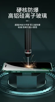 Magnetinio Privatumo Atveju iphone 12 Pro Max 12 Mini Atveju Grūdinto Stiklo Dangtelis, skirtas 