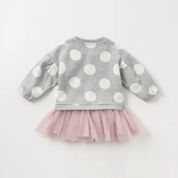DBM10845 dave bella rudenį baby girl ' s princess mielas lankas taškų suknelė vaikų mados šalis suknelė vaikams kūdikiams lolita drabužiai
