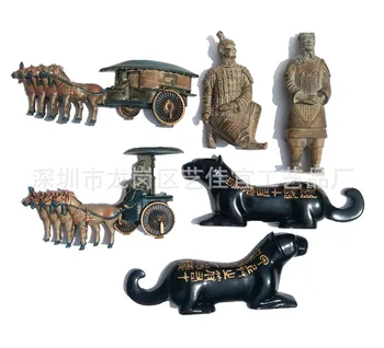 Šaldytuvas Magnetai Kinų Turistų Suvenyrų (Xi ' an) Terra Cotta Warriors Arkliai Tigras Amuletas Vežimo Šaldytuvas Lipdukai Dovanų Idėjos