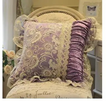 Prabangos, aksomo, nėrinių pagalvėlė padengti užvalkalas aikštėje gėlių pagalvėlė atveju, mesti pagalvės namų tekstilės
