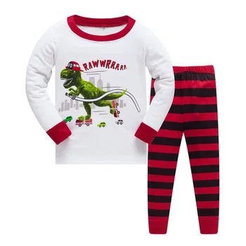 Naujųjų Metų Vaikams Pižama Berniukui Medvilnės naktiniai drabužiai Animacinių filmų ilgomis rankovėmis žiemos Loungewear Vaikų Berniukų Homewear Rudenį kūdikis Sleepwear