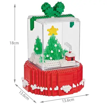 Karšto Lepining kūrėjai klasikinis Atostogų Kalėdų eglutė ekrano lange šviesos Dovana modelis mini micro diamond blokai, plytos, žaislų, dovanų