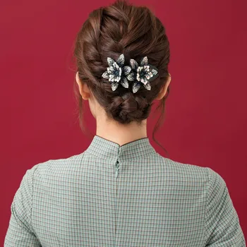 Korėjos Kalnų Krištolas Staigius Moterų Plaukų Clips Moterų Elegantiškas Duckbill Įrašą Karoliukai Hairgrip Mada, Plaukų Aksesuarai