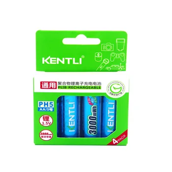 KENTLI 4pcs 1,5 v aa 3000mWh Li-ion Li-polimero Ličio baterija + 4 slots AA AAA ličio li-ion Smart Įkroviklis