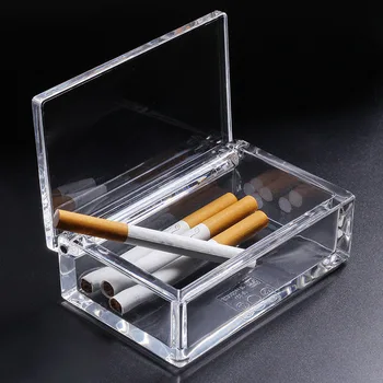 Nešiojamas Skaidraus Akrilo Cigarečių Atveju Langelį 20 Lazdos Kortelės Lūpų Lengvesni Viršų Pasukt Aišku, Talpinimo Įrankiai Rūkymas Turėtojas