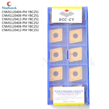 ZCC.CT aukštos kokybės CNMG120404 CNMG120408 CNMG120412-PM YBC251 YBC252 išorės tekinimo įrankis CNC tekinimo įrankis karbido ašmenys 10VNT