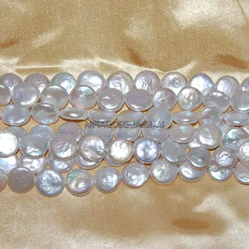 APDGG Originali Gamtos 12-13mm white peacock sidabrinė moneta white pearl sruogos prarasti karoliukai moterų lady papuošalai 