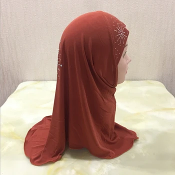 Vaikų Mergaičių Musulmonų Šalikas Hijab Bžūp Islamo Arabų Šalikas Skaros, Skrybėlės, Kietas Pilnas draudimas Apdangalai, 2-7T