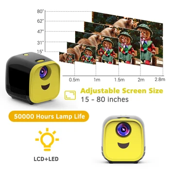 L1 Nešiojamas Mini Projektorius 1080P Pilnas HD Filmų Peržiūros 1000 Liumenų Namų Kino Nešiojamasis Projektorius su konferencijų Sistema
