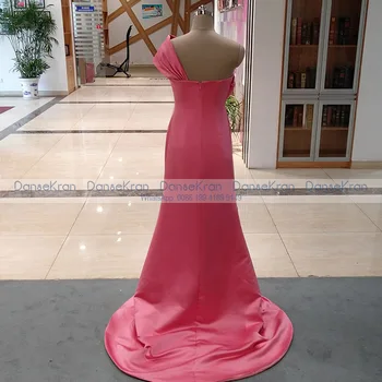 Elegantiškas Vieno Peties Bridesmaid Dresses 2021 Brangioji Undinėlės Suknelė Vestuves Užtrauktukas Atgal Iki Grindų Ilgis Prom Chalatai