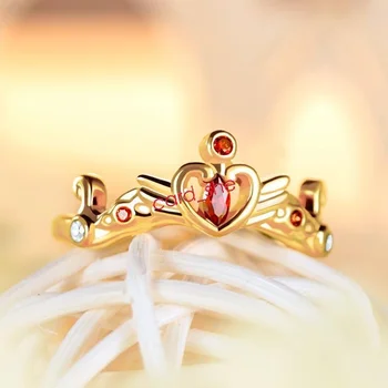 Sailor Moon Princess Ramybės Žiedas 925 Sterling Stebuklas Piršto Žiedas Sidabro S925 Aukso, Sidabro Naujas